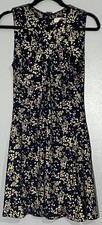 Michael Kors Navy & Gold Printed Sleeveless Mini A-Line Dress Size M On Sale Now