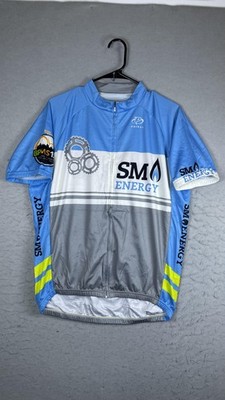 Primal SM Energy BPMS 150 Cycling Jersey Mens XL Blue Gray Full Zip Bike Shirt