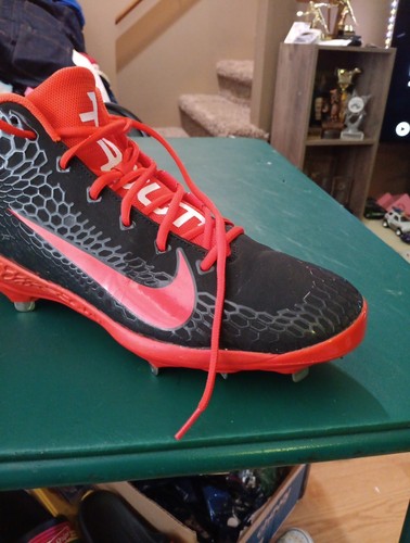 NIKE Force Zoom Trout 5 Black Orange Metal Spike Baseball Cleats Mens 14 - Picture 4 of 14