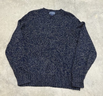 Davis and Squire Men's 100% 2 Ply Cashmere Navy Blue Knit Sweater Size Large NEW