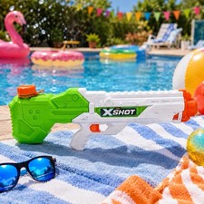 NEW ZURU X SHOT Pressure Jet Water Blaster Gun 1100ml 39fl oz 35ft Pool Party