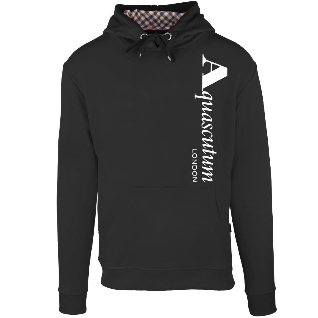 Aquascutum Vertical Logo Black Hoodie 19290₽