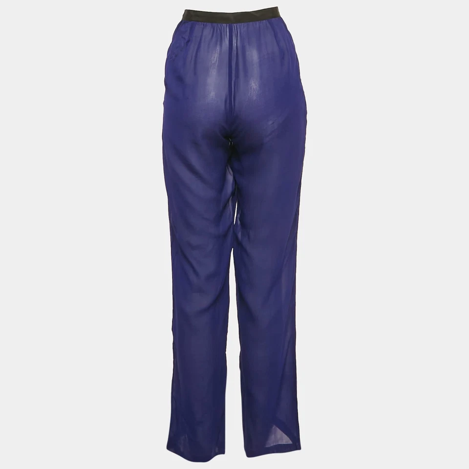 Брюки прозрачные Dries van Noten синие шелковые M - Изображение 2 из 4