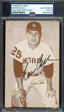 Norm Cash PSA DNA Coa Signed 1947-66 Exhibit Card Stat Back Rookie Autograph