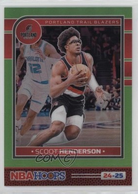 2024 Panini NBA Hoops Premium Lime Green Prizm 75/149 Scoot Henderson #13 1a39