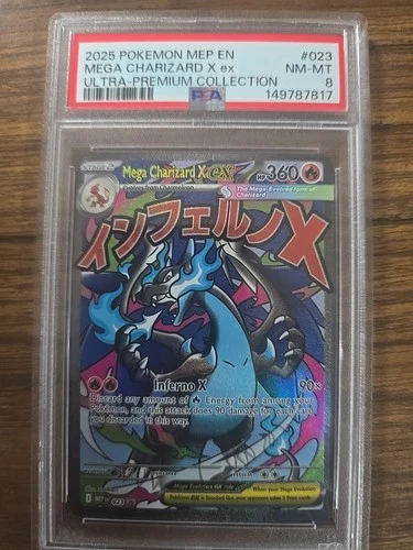 Pokémon Mega Charizard X ex (2025) Mega Evolution Promo 023 PSA 8 Holo