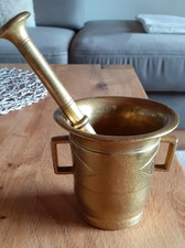 Schöner, schwerer Mörser mit Pistill aus Messing - Deko