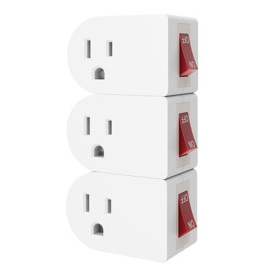 Grounded Outlet with on off Switch (3 Pack), Single Power Adapter Outlet 15A 187
