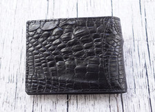Real Crocodile Money Clip Wallet SKIN Leather Men's Accessories Black R21