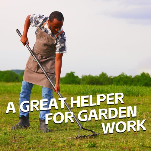 Bow Rake, Heavy Duty Metal Garden Rake for Looseing Soil, Leveling Lawn and C... - Foto 7 di 7