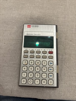 VINTAGE 1976 SHARP ELSI MATE EL8118 SCIENTIFIC CALCULATOR WITH GREEN LED DISPLAY