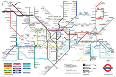  London Underground Map Poster! England United Kingdom Urban Zone Never Hung  