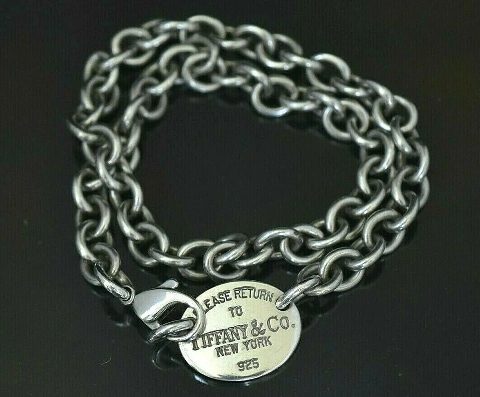TIFFANY & CO SOLID STERLING SILVER BRACELET - 15 INCH - CONTEMPORARY - 60 GRAMS - Image 2 of 3