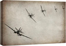 Wall26 Antique World War II Fighter Plane Canvas Print Retro Historical Wall Art
