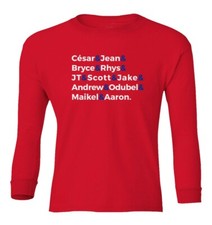 Baseball Philadelphia Phillies LINEUP Harper 2019 Youth Long Sleeve T-Shirt