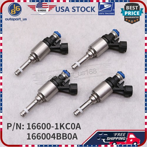 (4) New Fuel Injectors 166001KC0A 166004BB0A For 20112017 Nissan Juke