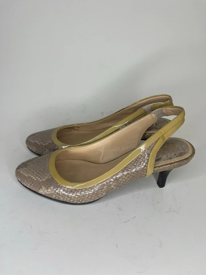 Zapatos Cole Haan Tacones Eslinga Espalda Mujer Talla 6.5B Estampado Serpiente Foto 4 de 4