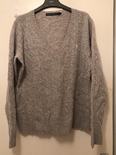 Ralph Lauren Grey 100% LambsWool Jumper 