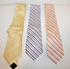 Calvin Klein Men  s Silk Tie Lot Of 3 Striped Excellent