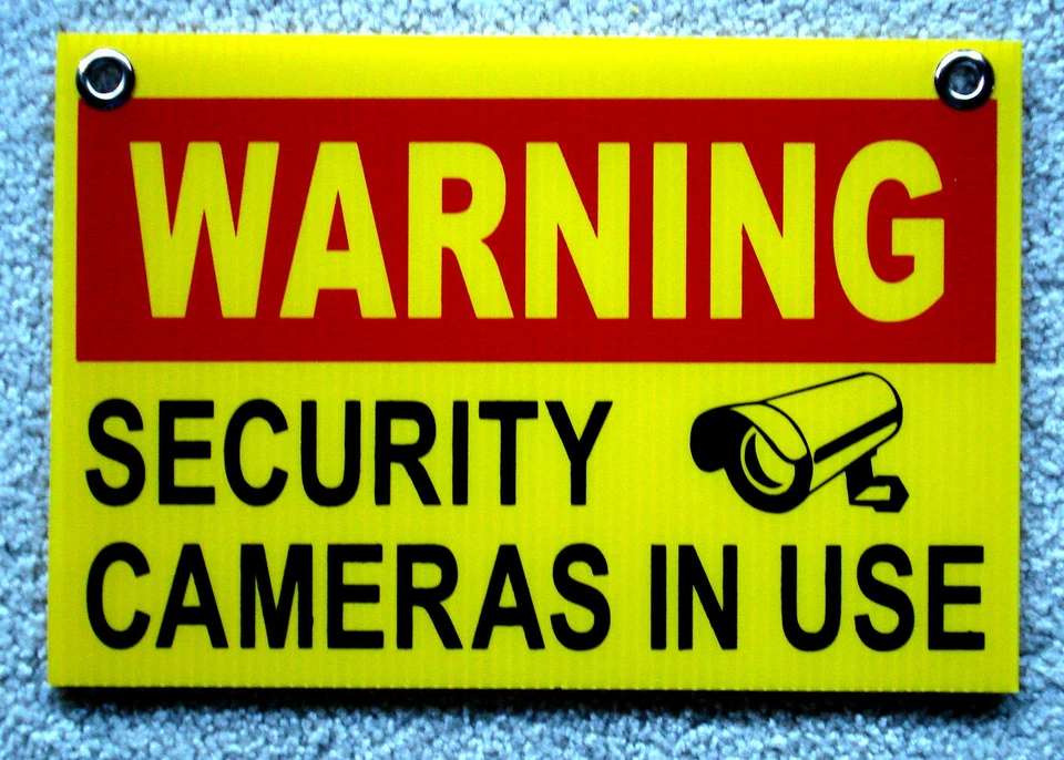 HARRINGTON SIGNS WARNING SECURITY CAMERAS IN USE SIGN 8"x12" NEW with Grommets Surveillance