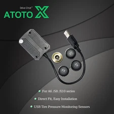 ATOTO USB TPMS (Sensors Outside) for A6 S8 X10 Tire Pressure Monitoring Sensors