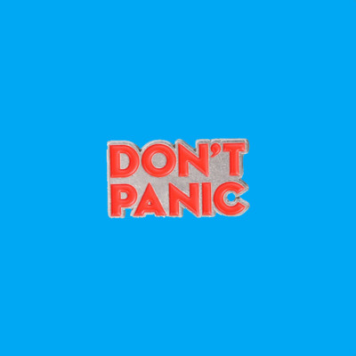 Don't Panic Silver Background Enamel Pin              PN1157