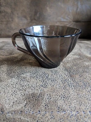 Lot Tasse A Café X4 Duralex Vereco Torsade Verre Fumé Rivage Ambre Expresso Thé - Photo 1/4