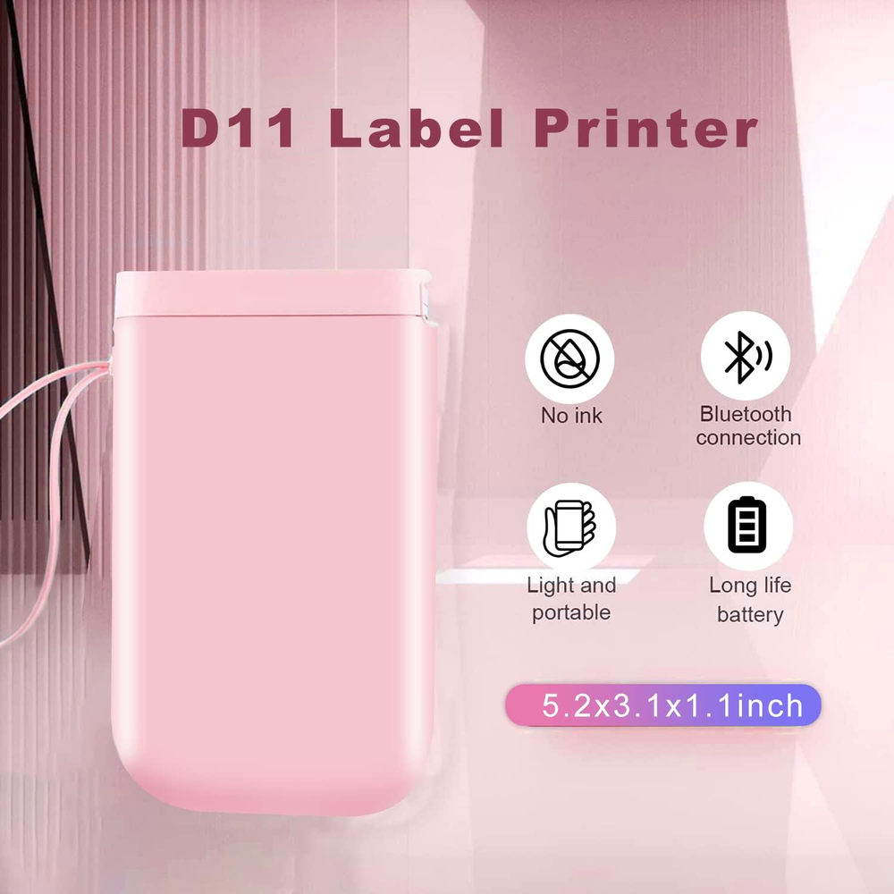 Portable Wireless Label Maker Machine with 1 Roll Tape D11 for Easy Printing Portable Wireless Label Maker Machine with 1 Roll Tape D11 for Easy Printing