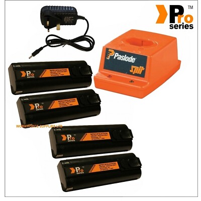 4x Ersatzbatterien 1,5ah für Paslode + Netz & Original Basis