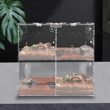 Acrylic Large Tank Cage Reptile Pet Enclosure Lizard Spider Snake Tank 4 Grids