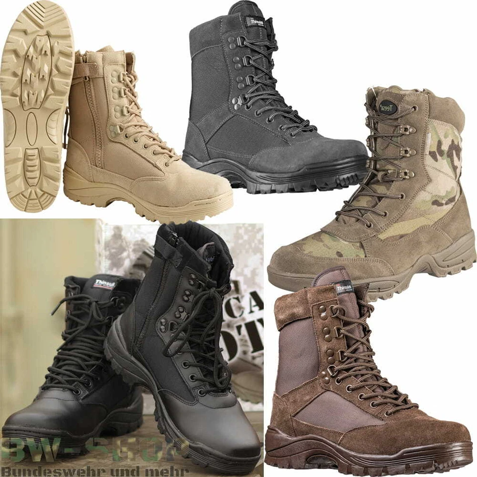 ARMY TACTICAL BOOT + ZIPPER RV OUTDOOR STIEFEL US EINSATZSTIEFEL BW KAMPFSTIEFEL
