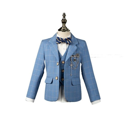 Boys Wedding Suit Kids Formal Blazer Jacket Vest Pants Bowtie 4PCS Costume New - Picture 12 of 14