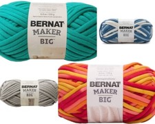 Bernat Maker Big Chunky Tubular Yarn 250g | Super Bulky Knitting Crochet Blanket