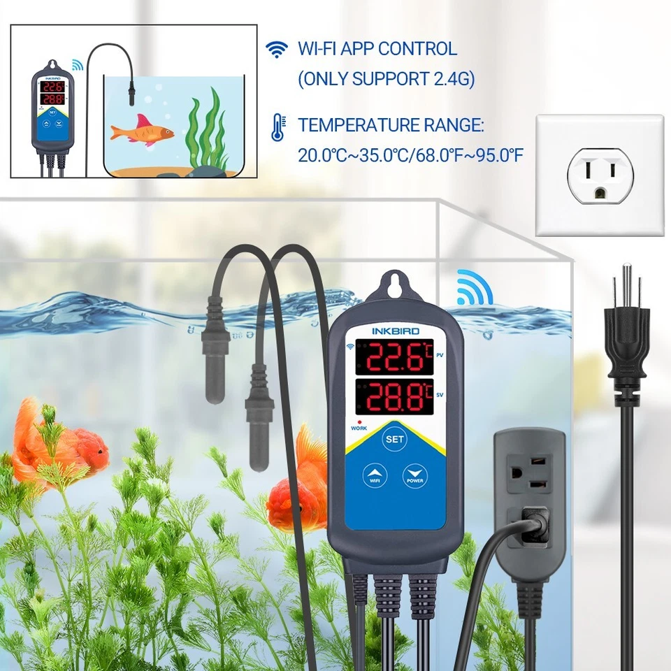 Inkbird Prewire WIFI Temperature Controller Thermostat ITC-306A Heat 2 Probe APP - Image 2 of 4