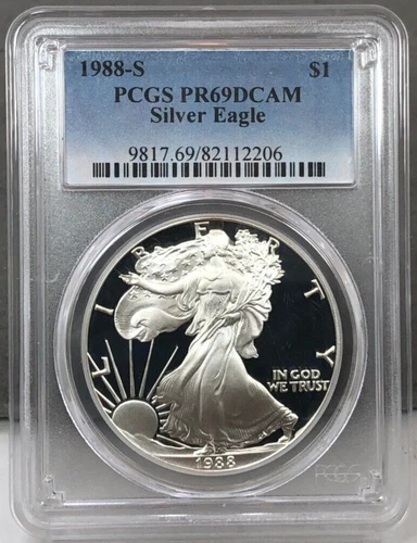 1988-S $1 PROOF American Silver Eagle PCGS PR69 DCAM