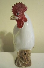 Antigua figura de gallo de porcelana de exportación china del siglo XIX estatua de pollo gallo