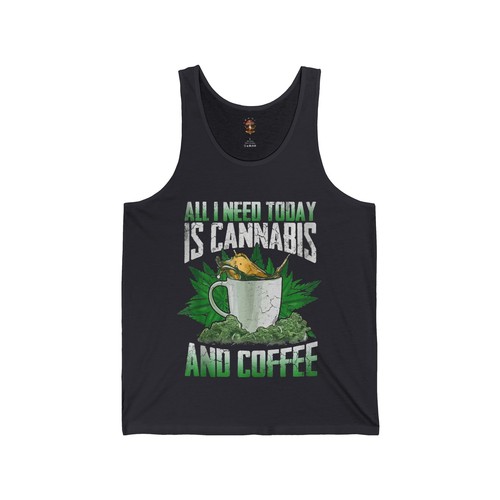Coffee Funny cannabis 420 stoner smoker punk hipster weed lover Gift Tank Top - Picture 2 of 17