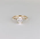 2.30 Carat Oval Cut Moissanite Solitaire Wedding Ring 14K Yellow Gold Plated