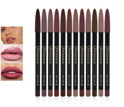12 lipline pencils set waterproof