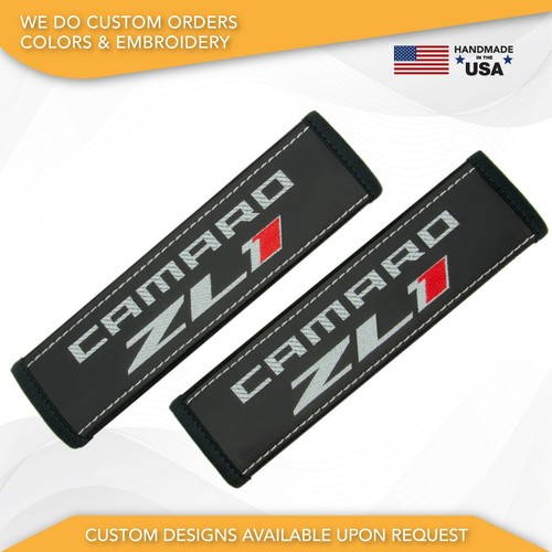 Custom Logo Embroidery Vegan Leather Seat Belt Covers Fit Chevrolet