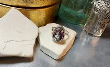 Genuine 925 Sterling Silver Mystic Topaz Gemstone Ring Size 8