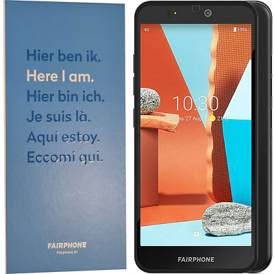 Fairphone 3+ Factory Unlocked Dual Sim 64GB + 4GB Black  4G/LTE GSM NEW