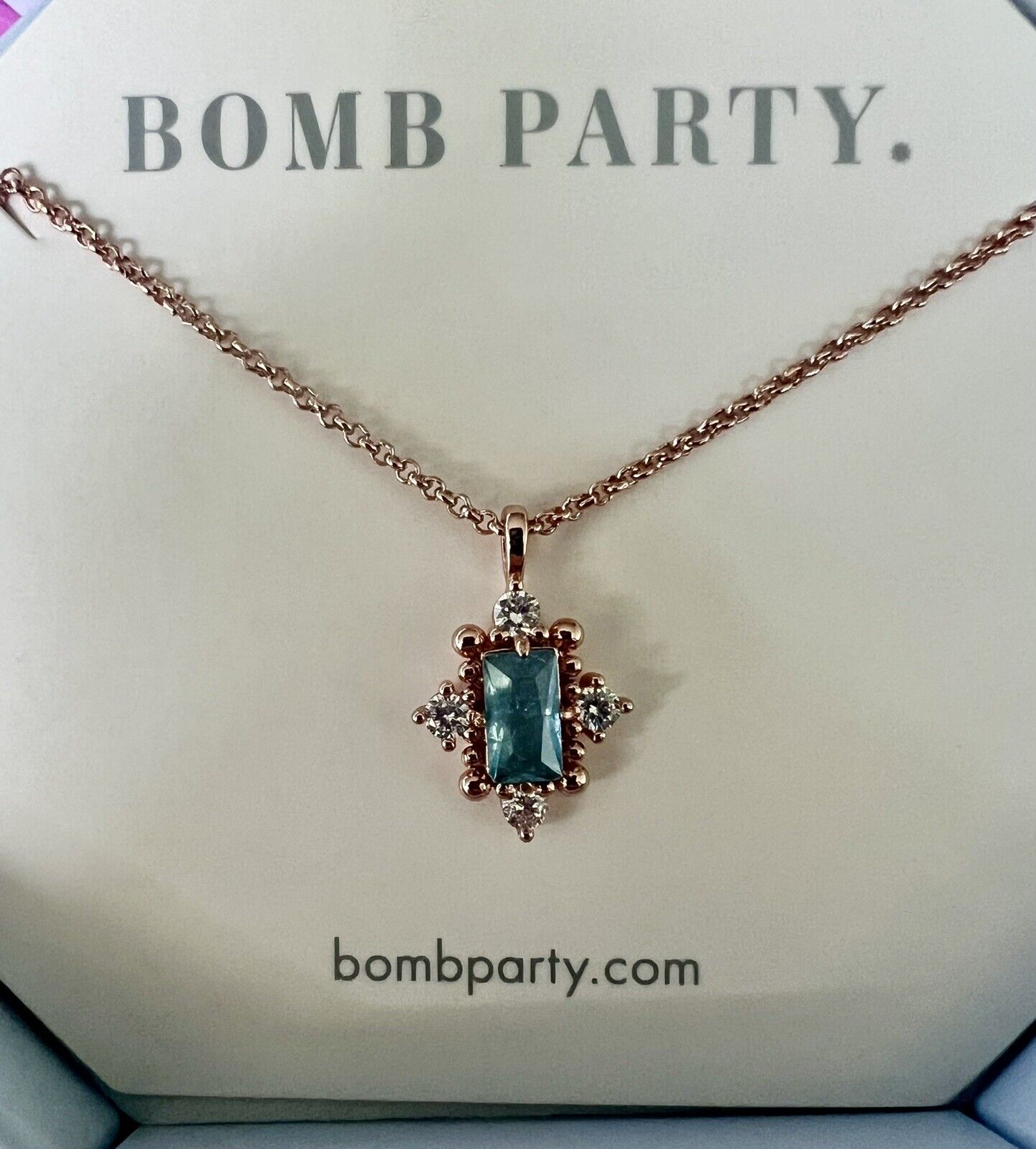 bomb party, Jewelry, Bomb Party Blue Quartz Necklace