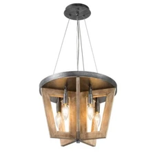 ​Uolfin T7FFQYHD23728IY Farmhouse 5-Light Brushed Black Handcrafted Chandelier