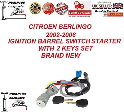 Peugeot Partner Citroen Berlingo Mk1  Ignition Lock Barrel Starter Switch 2 Keys