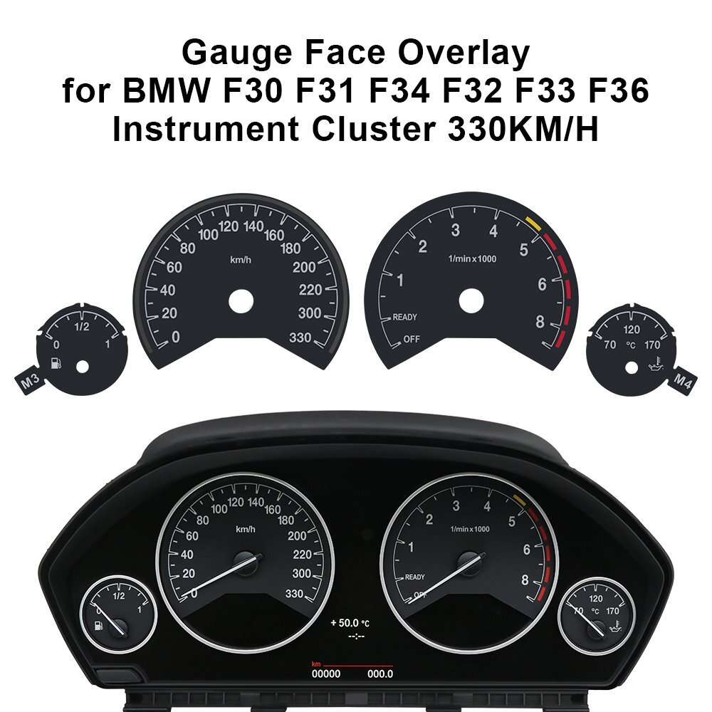 Gauge Face Overlay for BMW F30 F31 F32 F33 F34 F36 Instrument Cluster