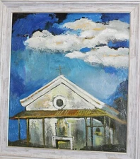 Contemporary oil painting  landscape cityscape signed