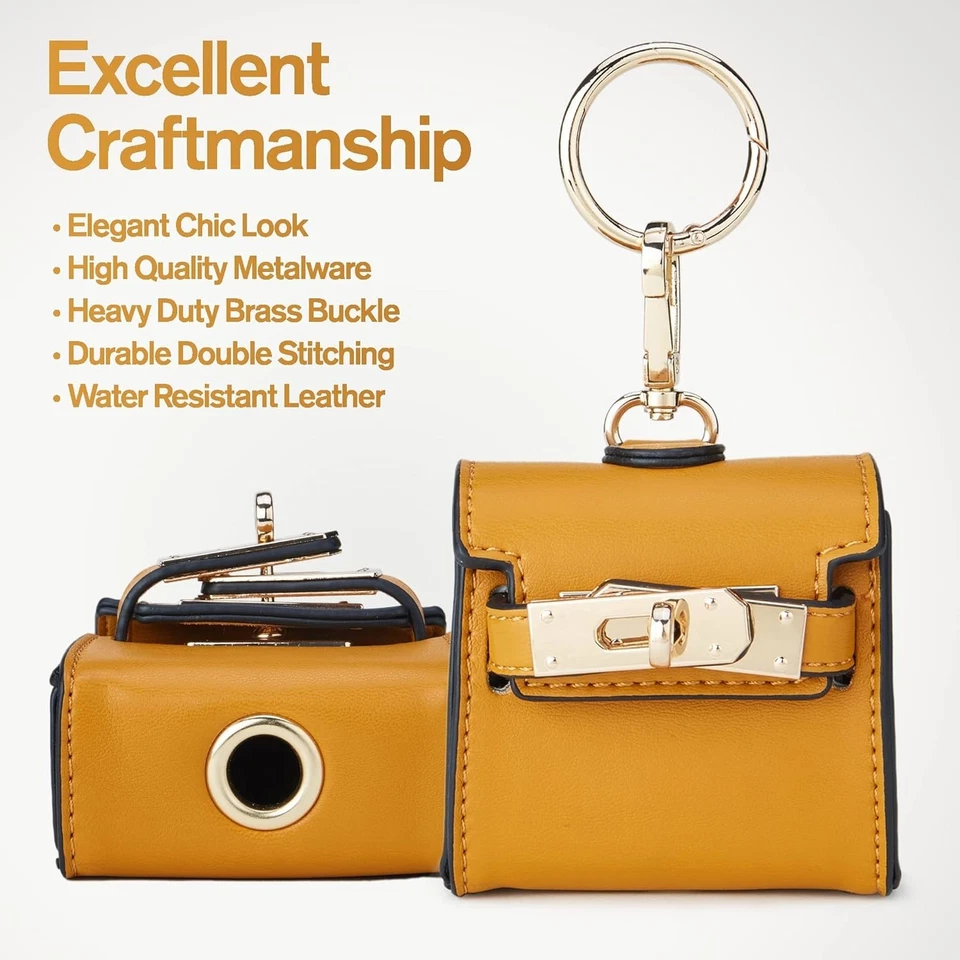 NWT Scotch & Co Mini Barking Luxury Designer Dog Poop Bag Holder Case Tan - Image 2 of 4