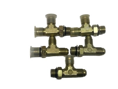 (5) Mixed Brands 3/8  x 3/8  37° JIC Straight Thread Male O-Ring Tee Fittings