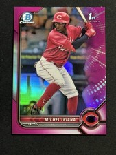 2022 Bowman #BCP-75 Michel Triana #’d /199 1st Fuchsia Lava Refractor RC Reds